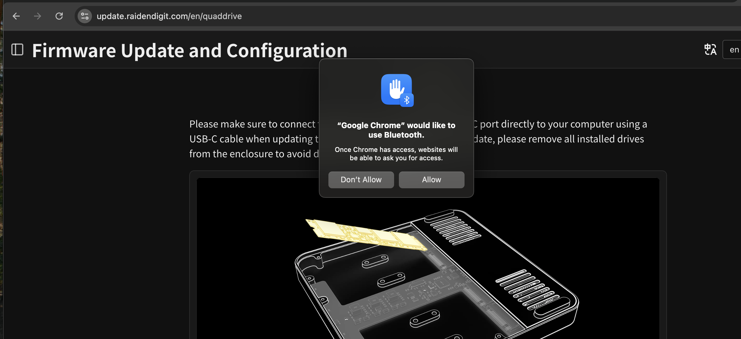 Allow the browser to access the serial port